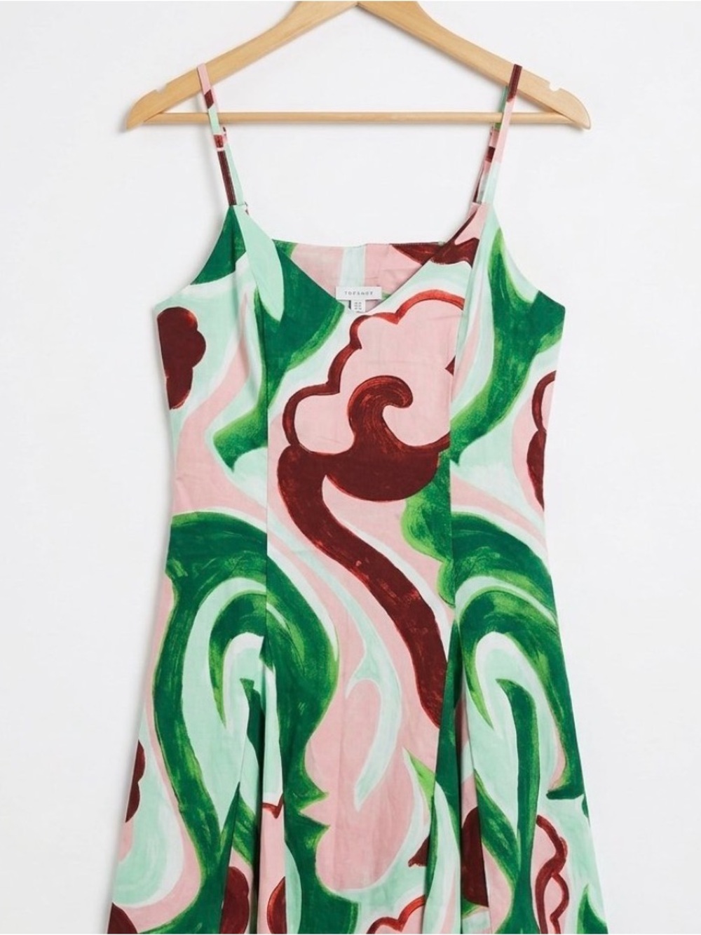 TopShop Floral Print Dress in Pink and Green